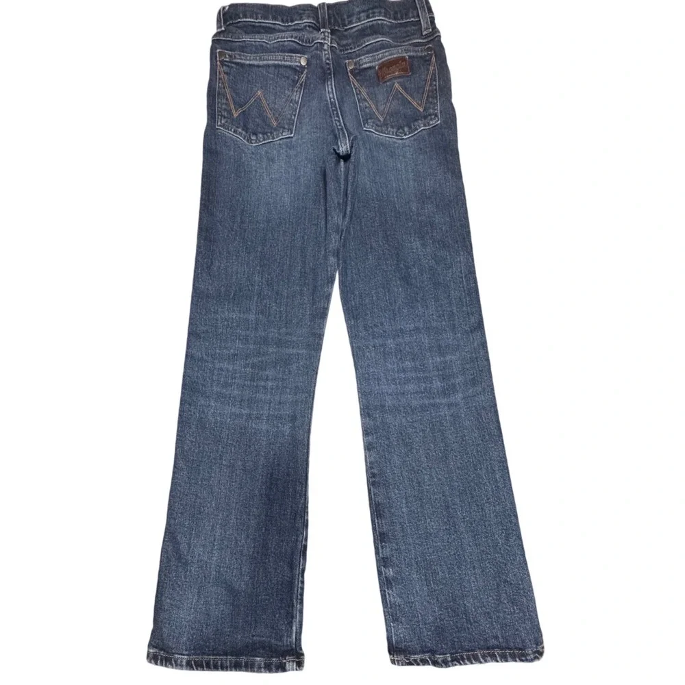Wrangler Jeans Kids Size 12 Regular Relaxed Boot Blue Denim Western Cowboy Retro